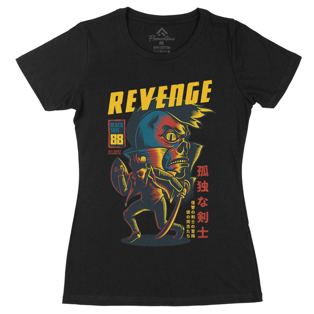 Revenge Womens Organic Crew Neck T-Shirt Warriors D698