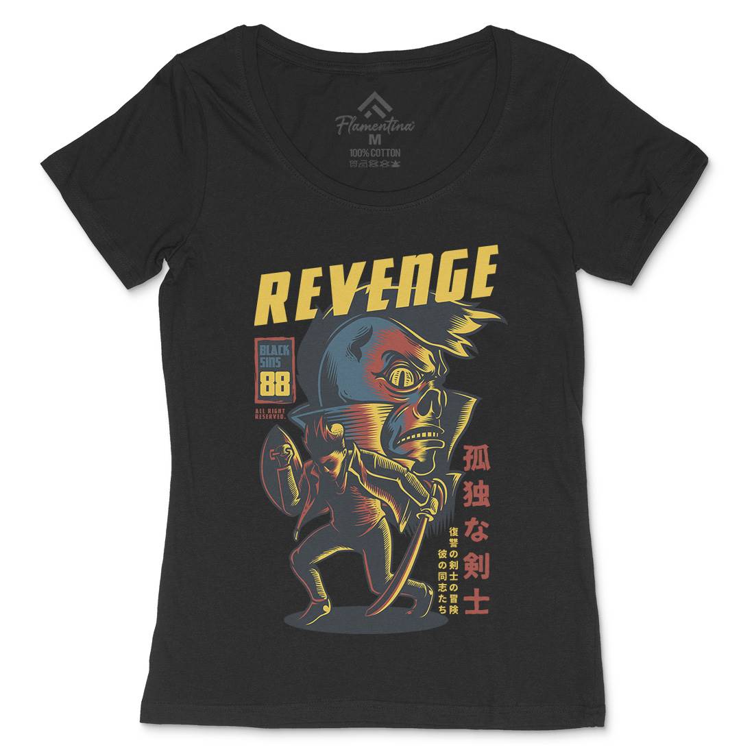 Revenge Womens Scoop Neck T-Shirt Warriors D698