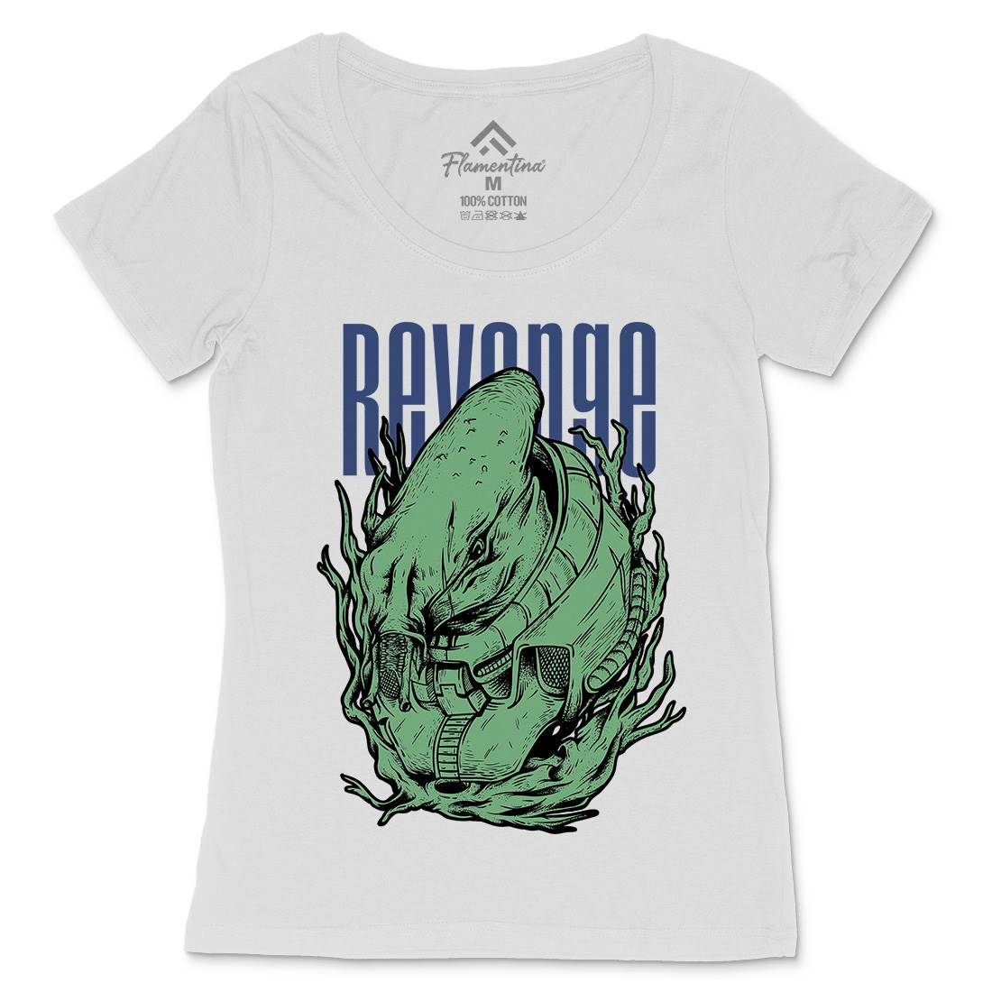 Revenge Alien Womens Scoop Neck T-Shirt Horror D699