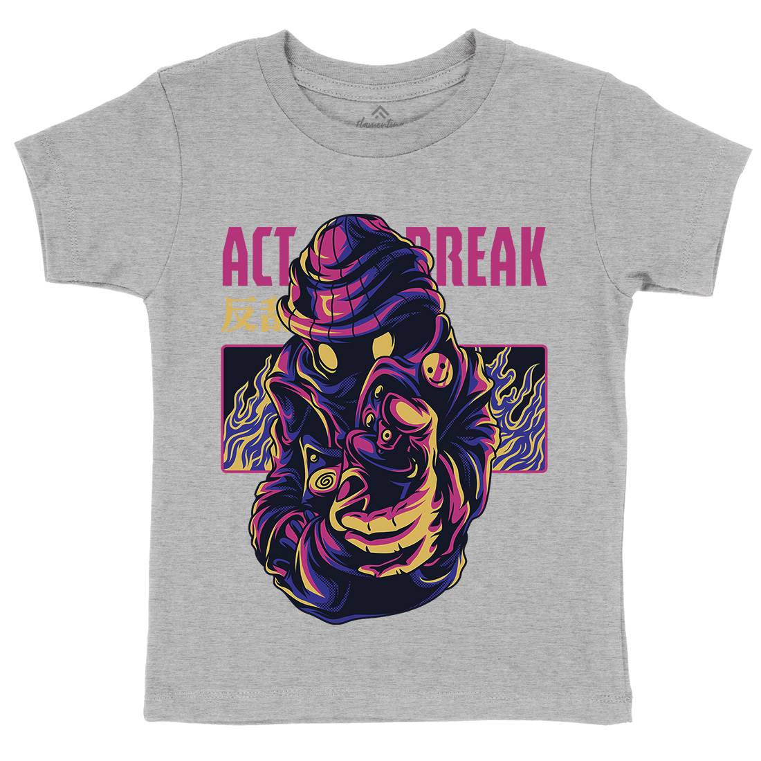 Act Break Kids Crew Neck T-Shirt Graffiti D700