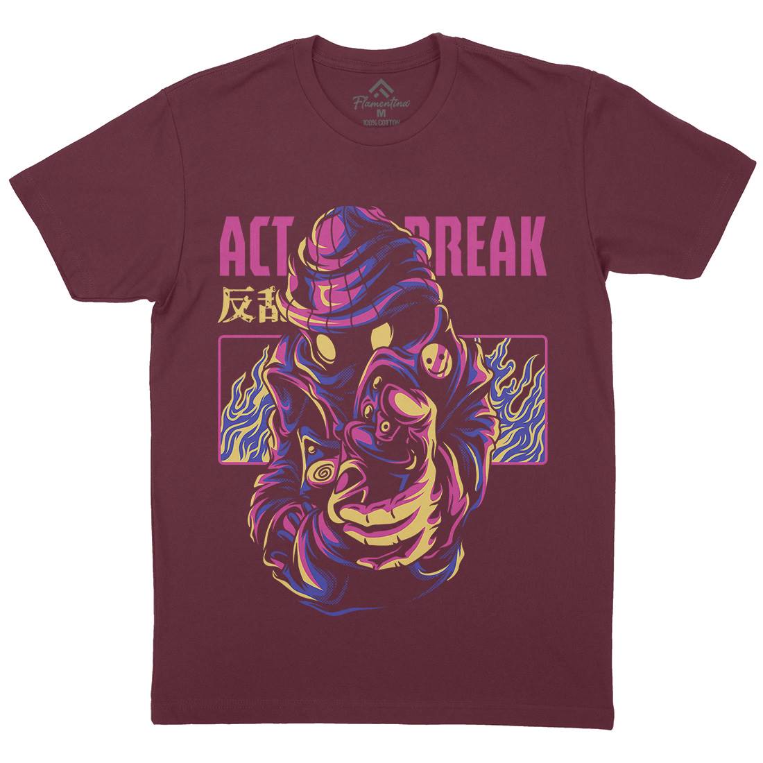 Act Break Mens Crew Neck T-Shirt Graffiti D700