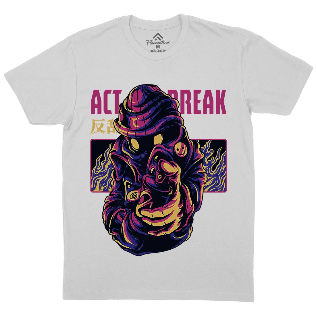 Act Break Mens Crew Neck T-Shirt Graffiti D700