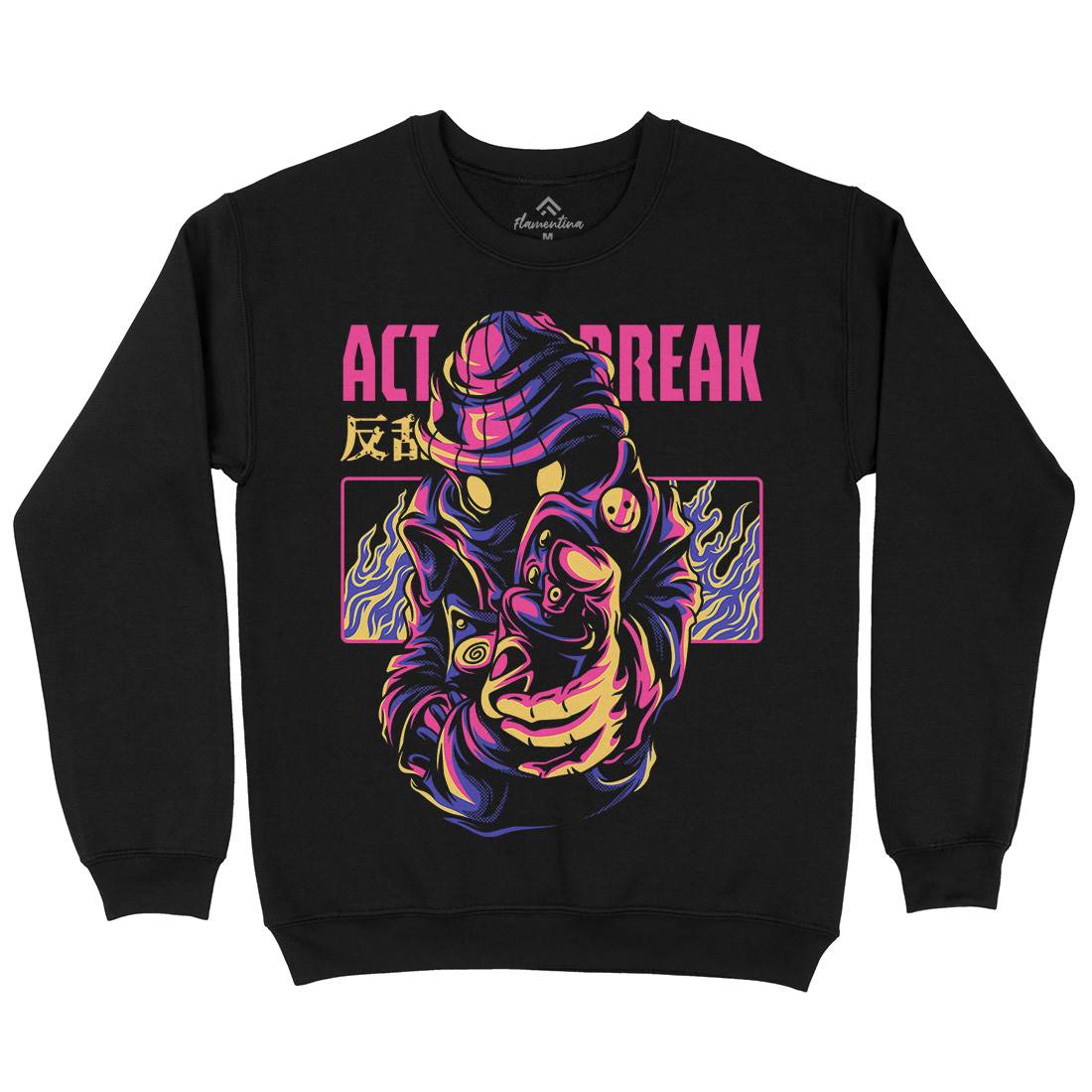 Act Break Mens Crew Neck Sweatshirt Graffiti D700
