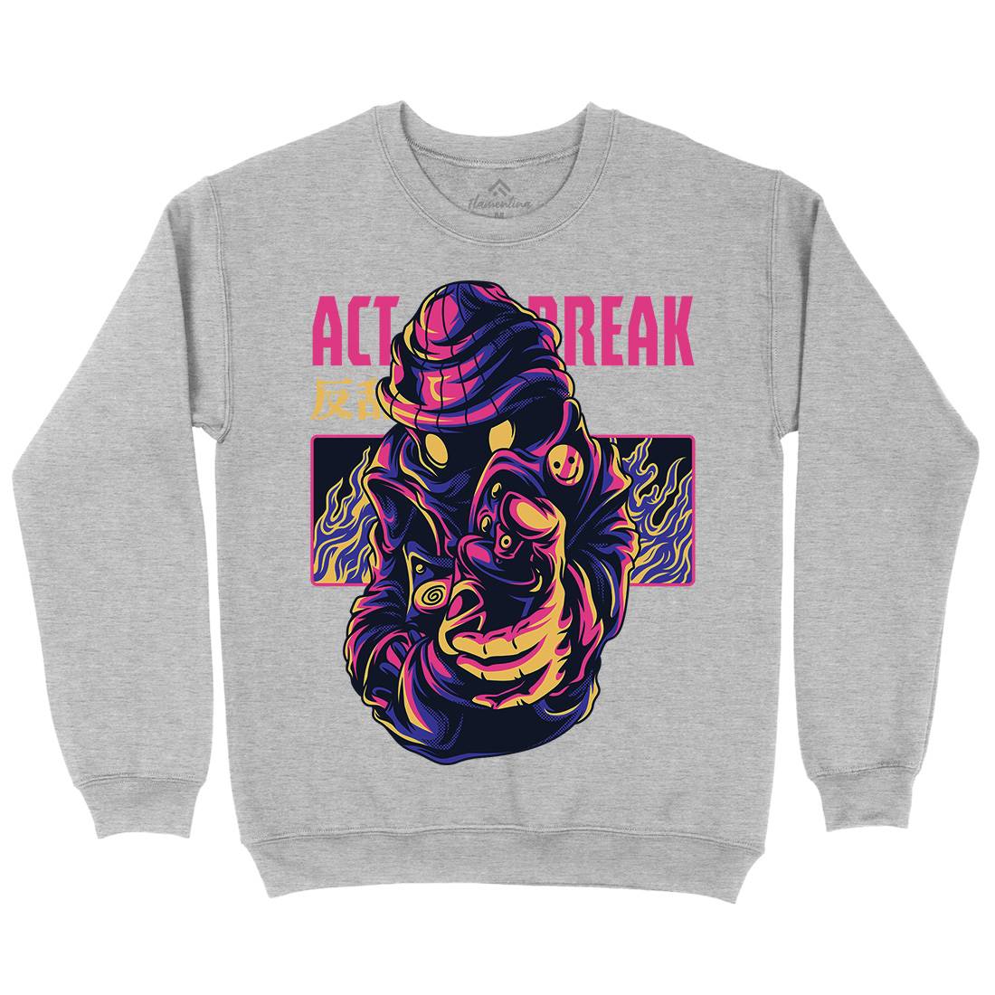 Act Break Kids Crew Neck Sweatshirt Graffiti D700