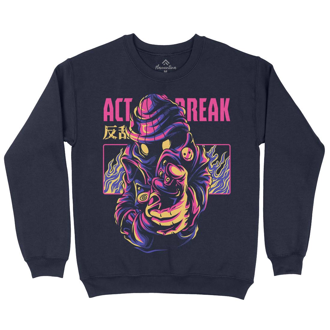 Act Break Mens Crew Neck Sweatshirt Graffiti D700