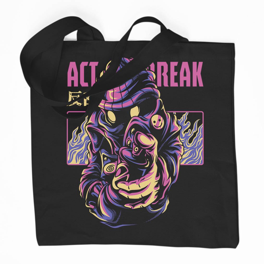 Act Break Organic Premium Cotton Tote Bag Graffiti D700
