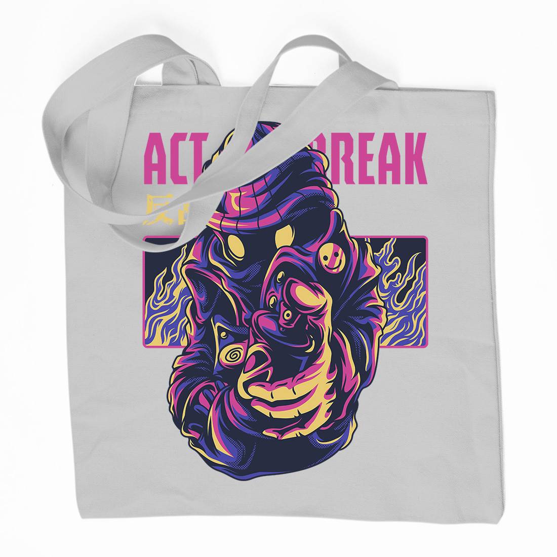Act Break Organic Premium Cotton Tote Bag Graffiti D700