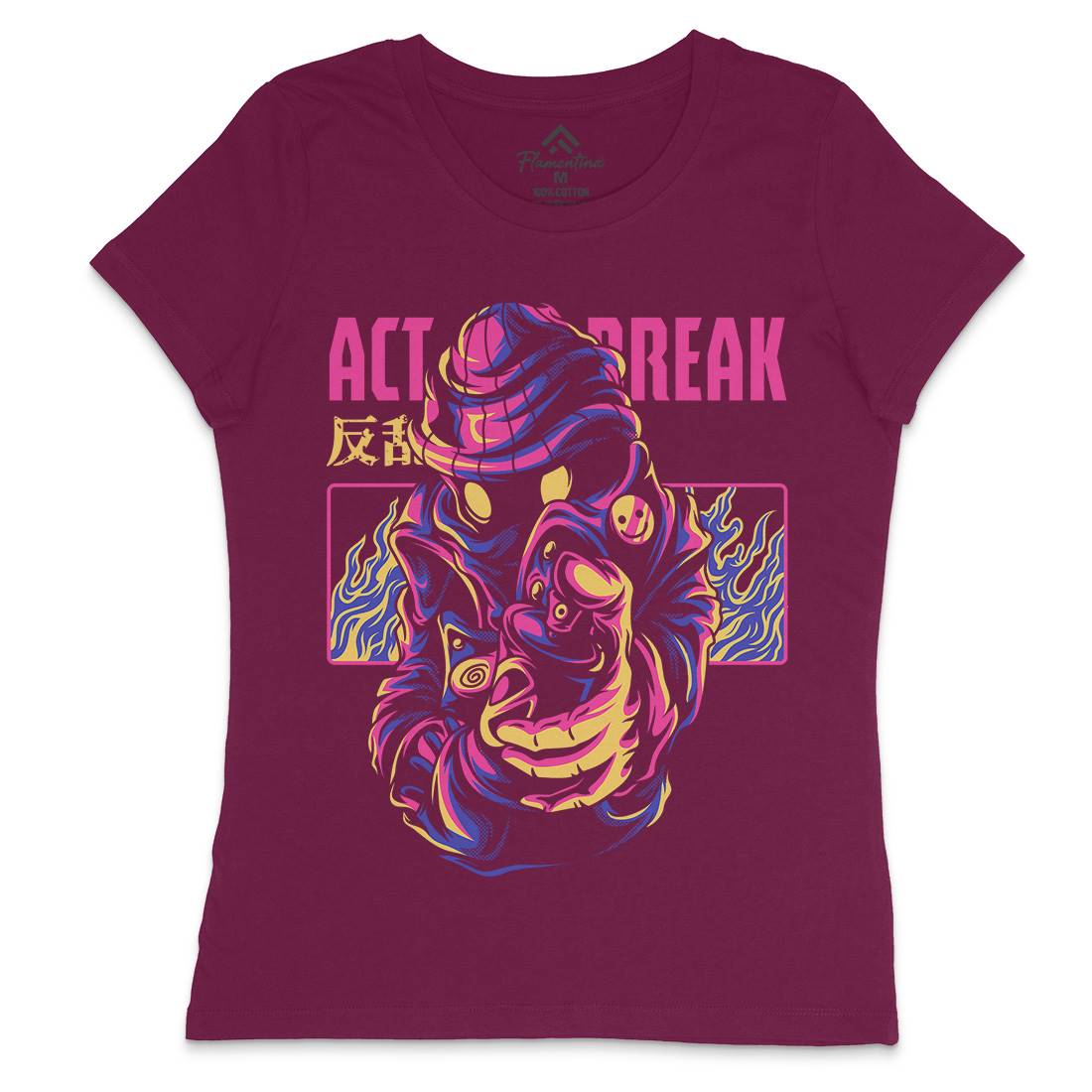 Act Break Womens Crew Neck T-Shirt Graffiti D700