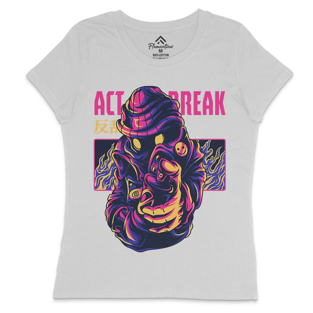 Act Break Womens Crew Neck T-Shirt Graffiti D700