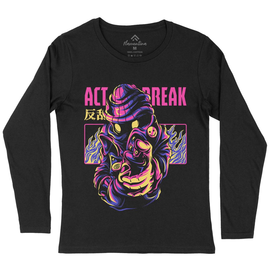 Act Break Womens Long Sleeve T-Shirt Graffiti D700