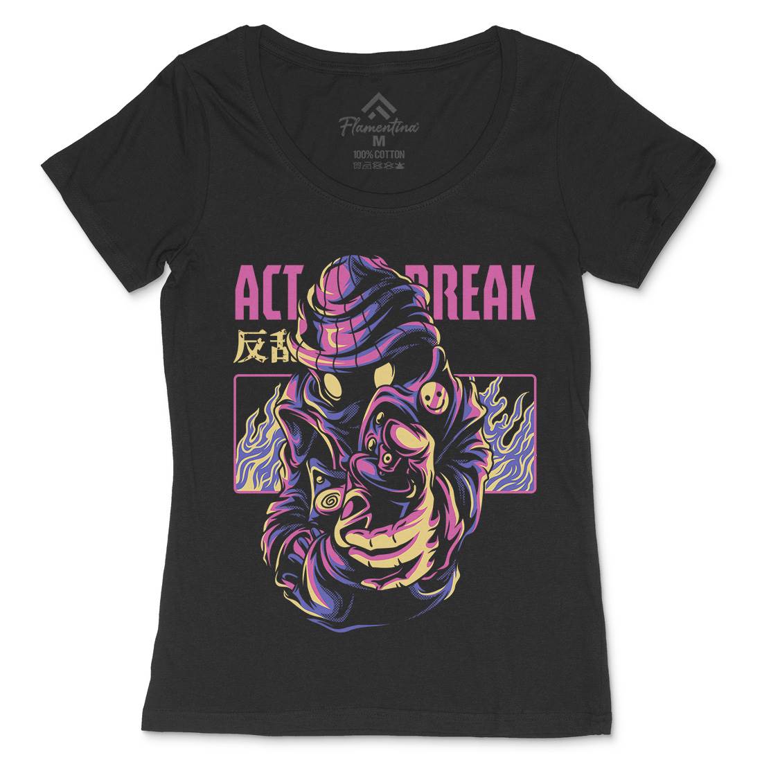 Act Break Womens Scoop Neck T-Shirt Graffiti D700