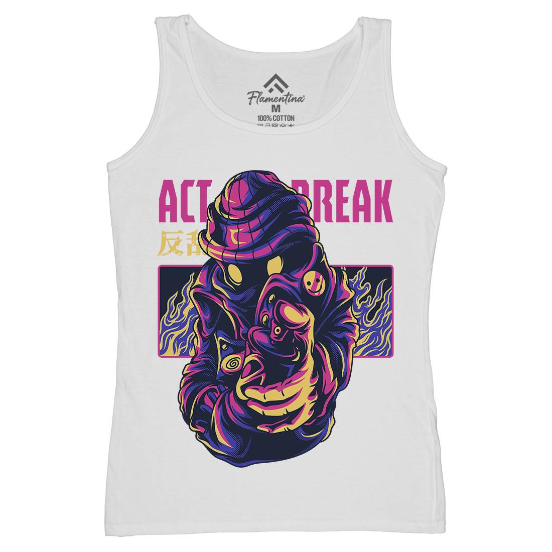 Act Break Womens Organic Tank Top Vest Graffiti D700