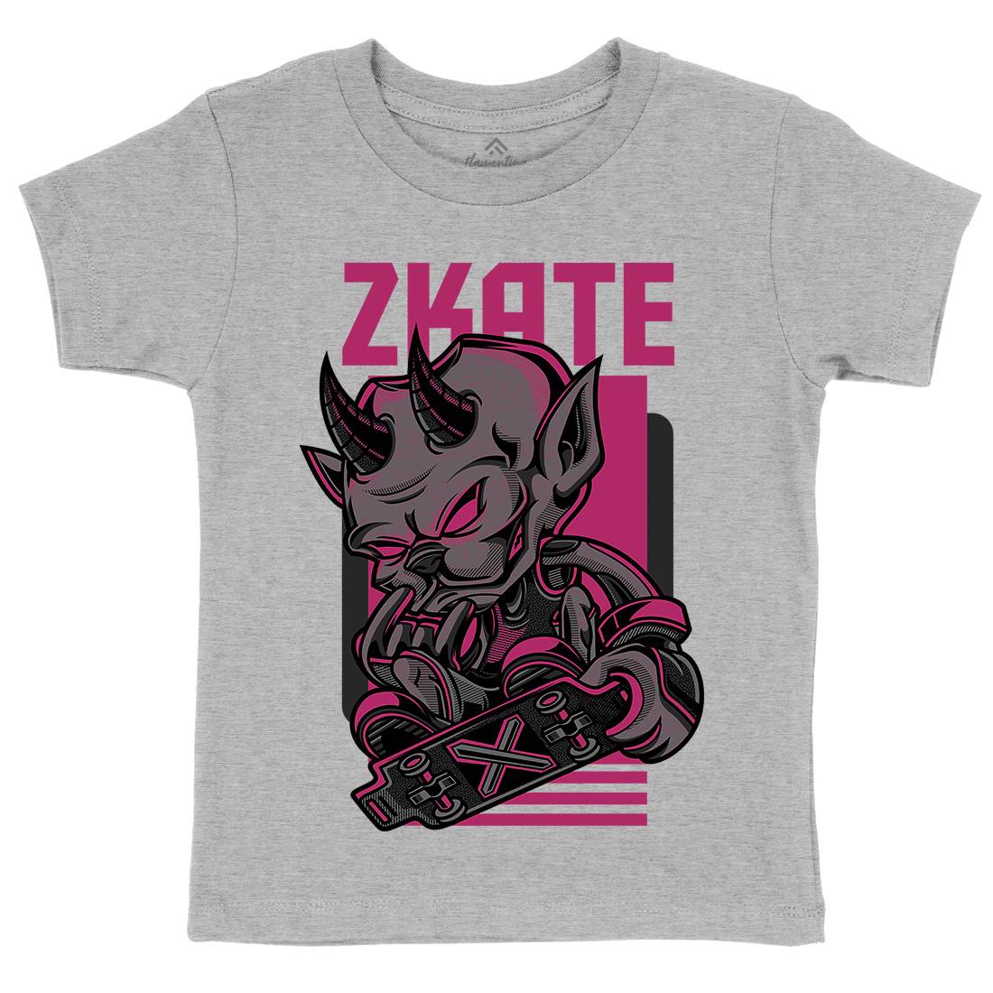 Devil Kids Organic Crew Neck T-Shirt Skate D701