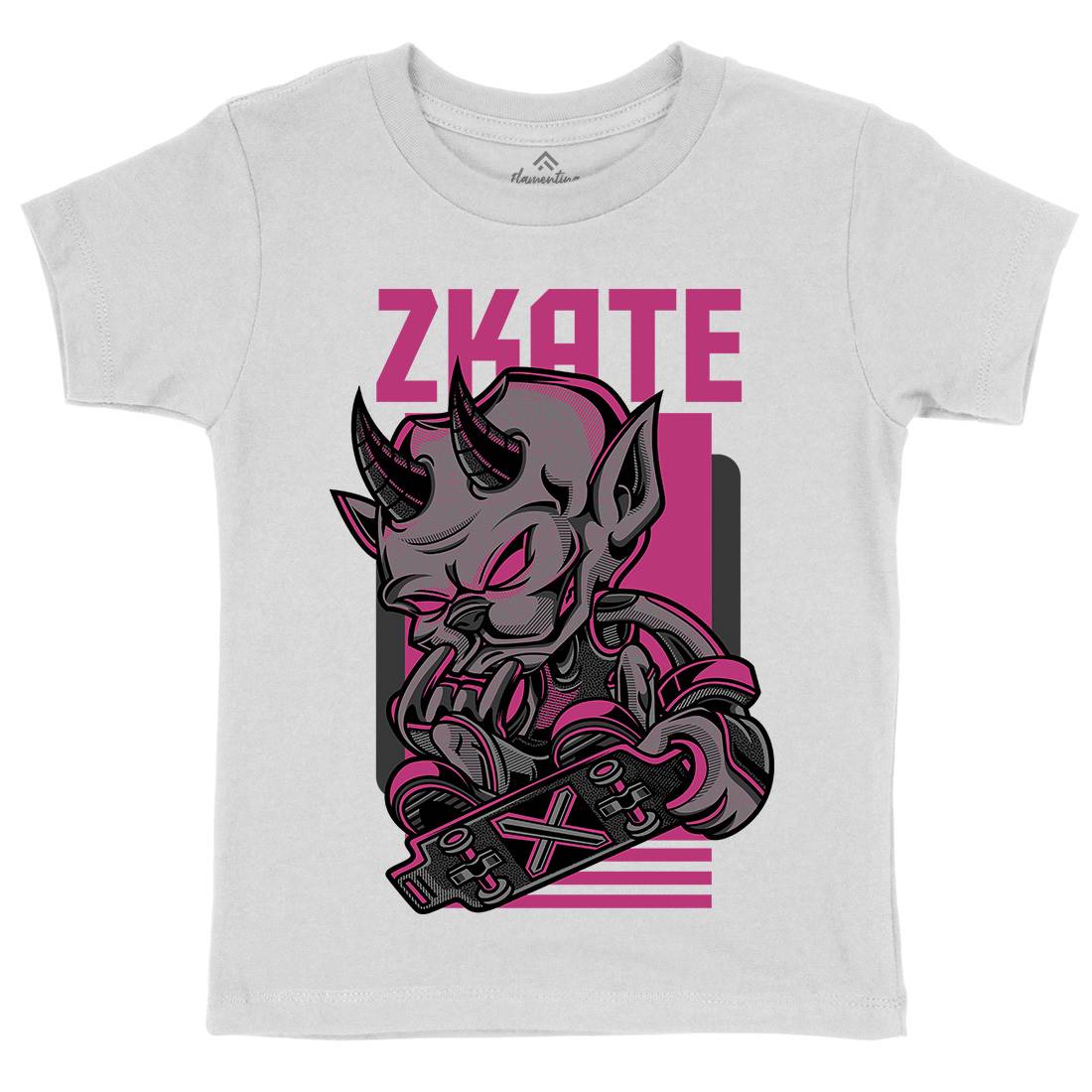 Devil Kids Organic Crew Neck T-Shirt Skate D701