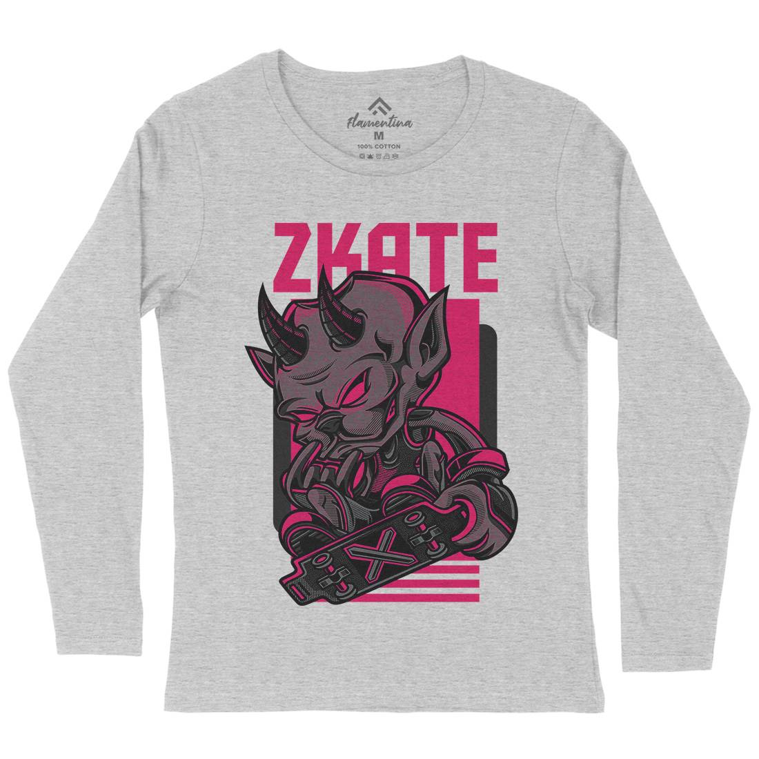 Devil Womens Long Sleeve T-Shirt Skate D701