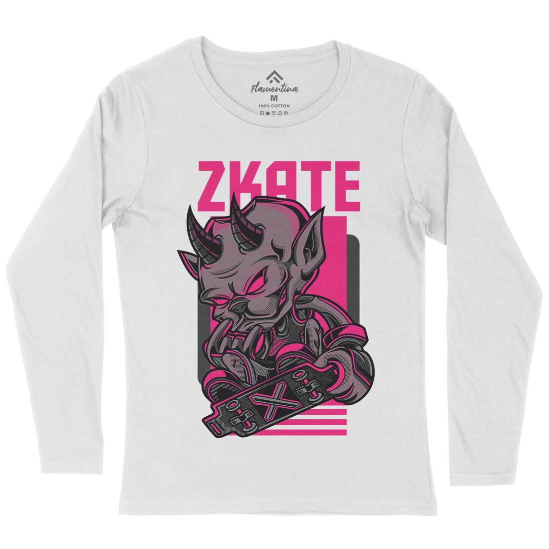 Devil Womens Long Sleeve T-Shirt Skate D701