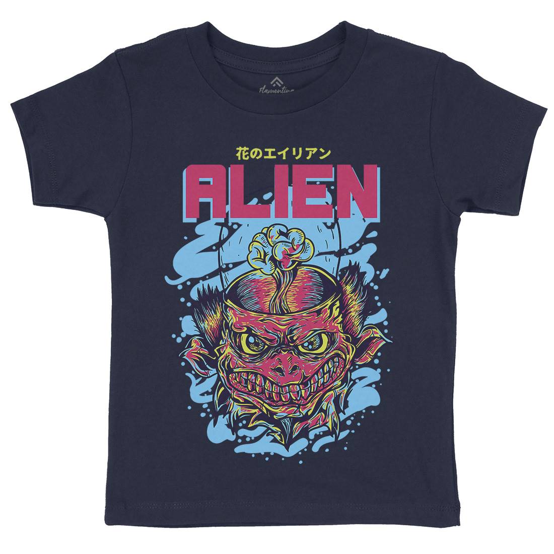 Alien Invaders Kids Organic Crew Neck T-Shirt Space D702