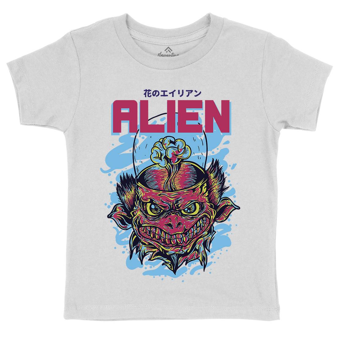 Alien Invaders Kids Organic Crew Neck T-Shirt Space D702