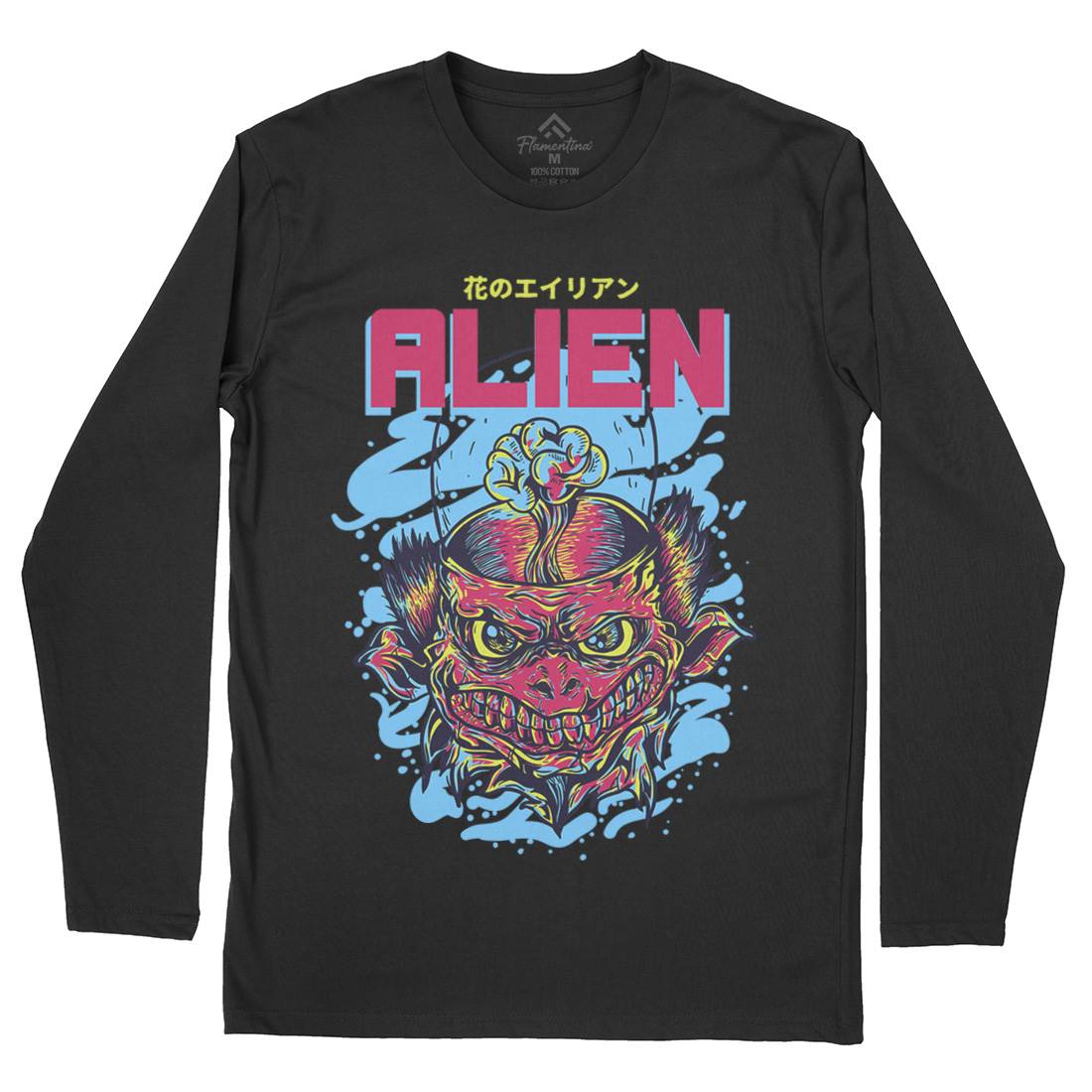 Alien Invaders Mens Long Sleeve T-Shirt Space D702
