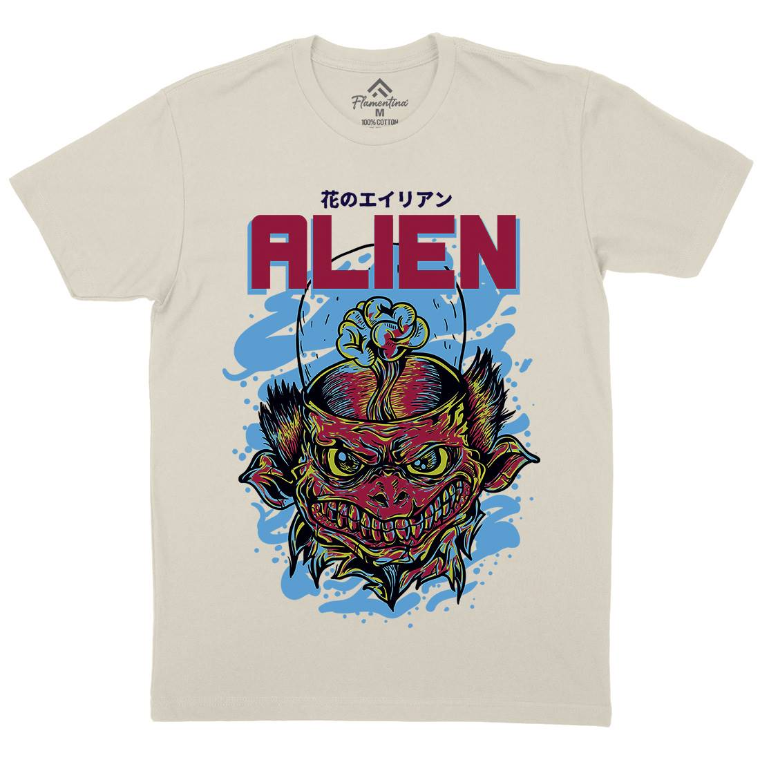 Alien Invaders Mens Organic Crew Neck T-Shirt Space D702