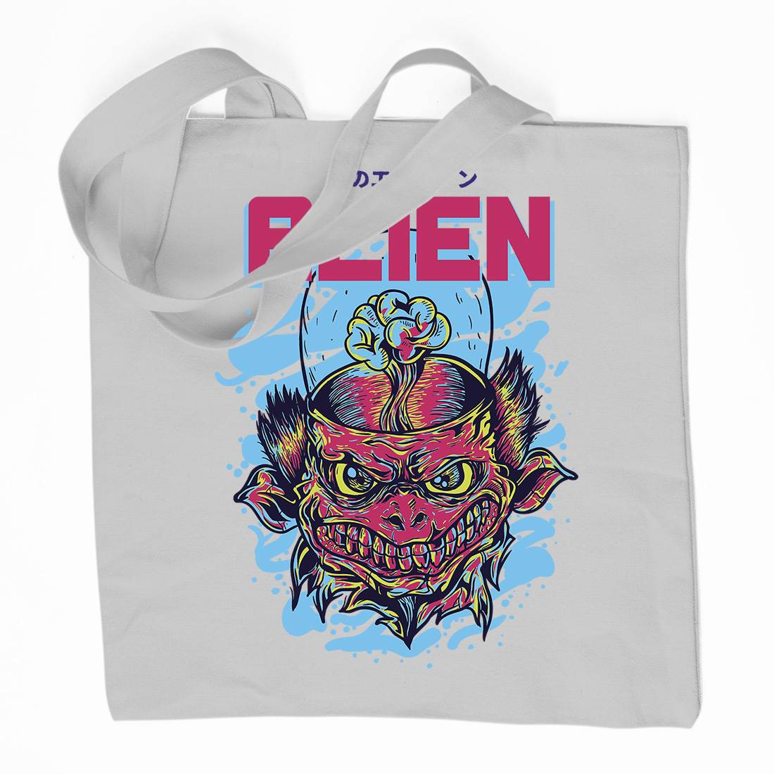 Alien Invaders Organic Premium Cotton Tote Bag Space D702