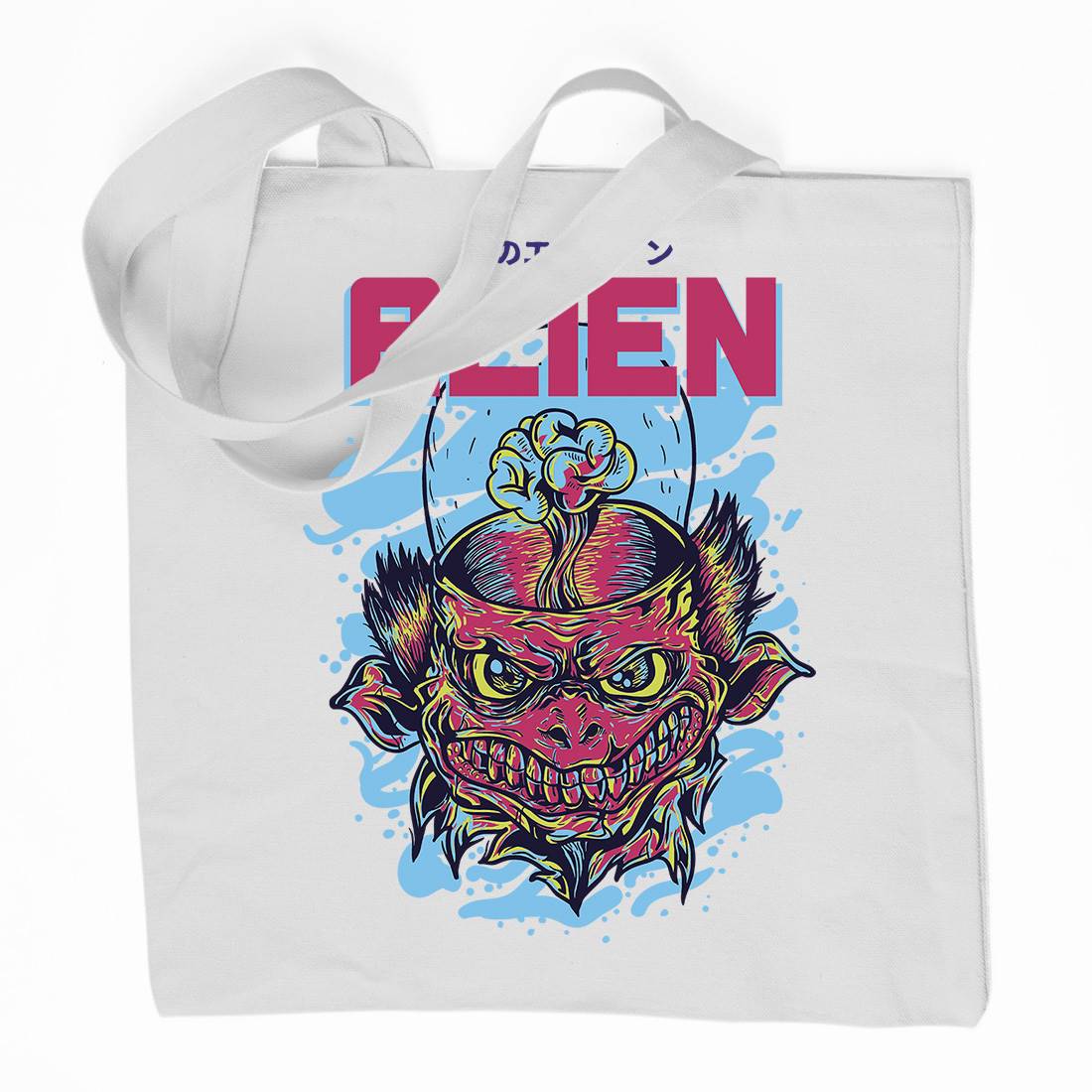 Alien Invaders Organic Premium Cotton Tote Bag Space D702
