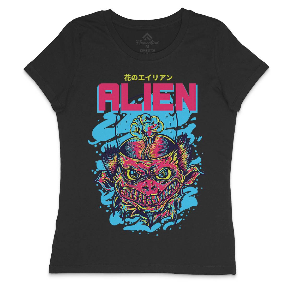 Alien Invaders Womens Crew Neck T-Shirt Space D702