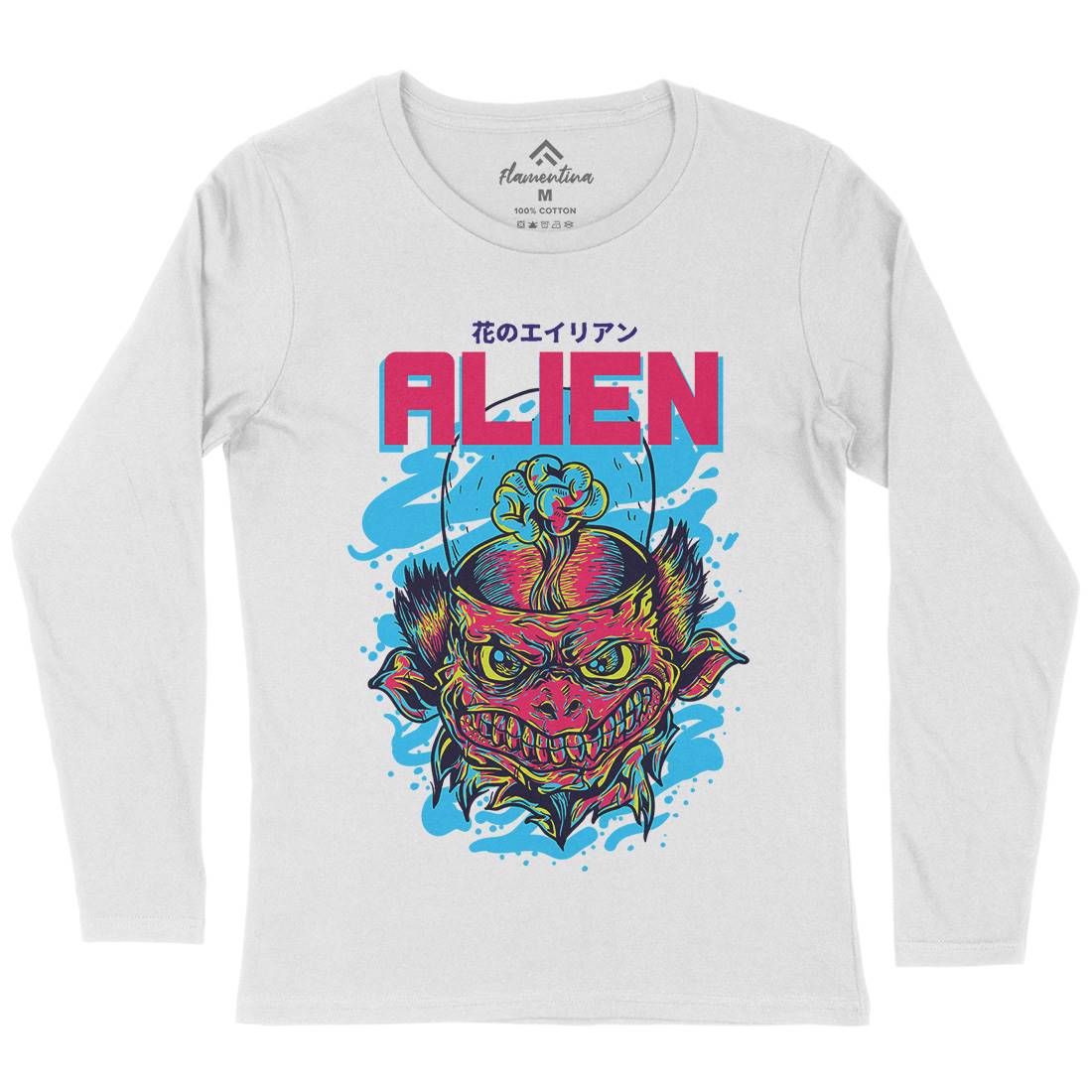 Alien Invaders Womens Long Sleeve T-Shirt Space D702