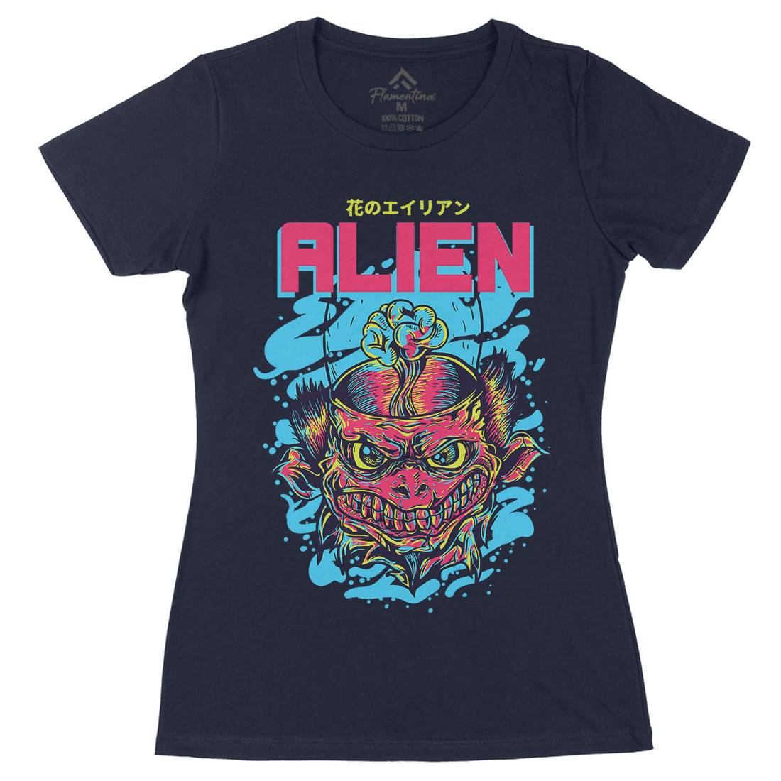 Alien Invaders Womens Organic Crew Neck T-Shirt Space D702