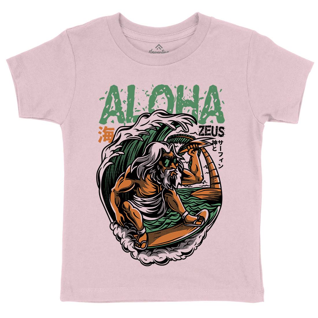 Aloha Zeus Kids Crew Neck T-Shirt Surf D703