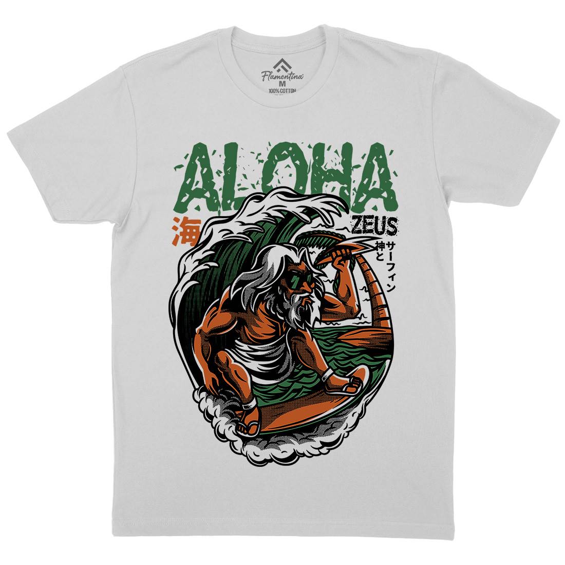 Aloha Zeus Mens Crew Neck T-Shirt Surf D703