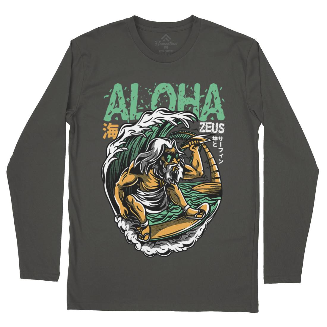 Aloha Zeus Mens Long Sleeve T-Shirt Surf D703