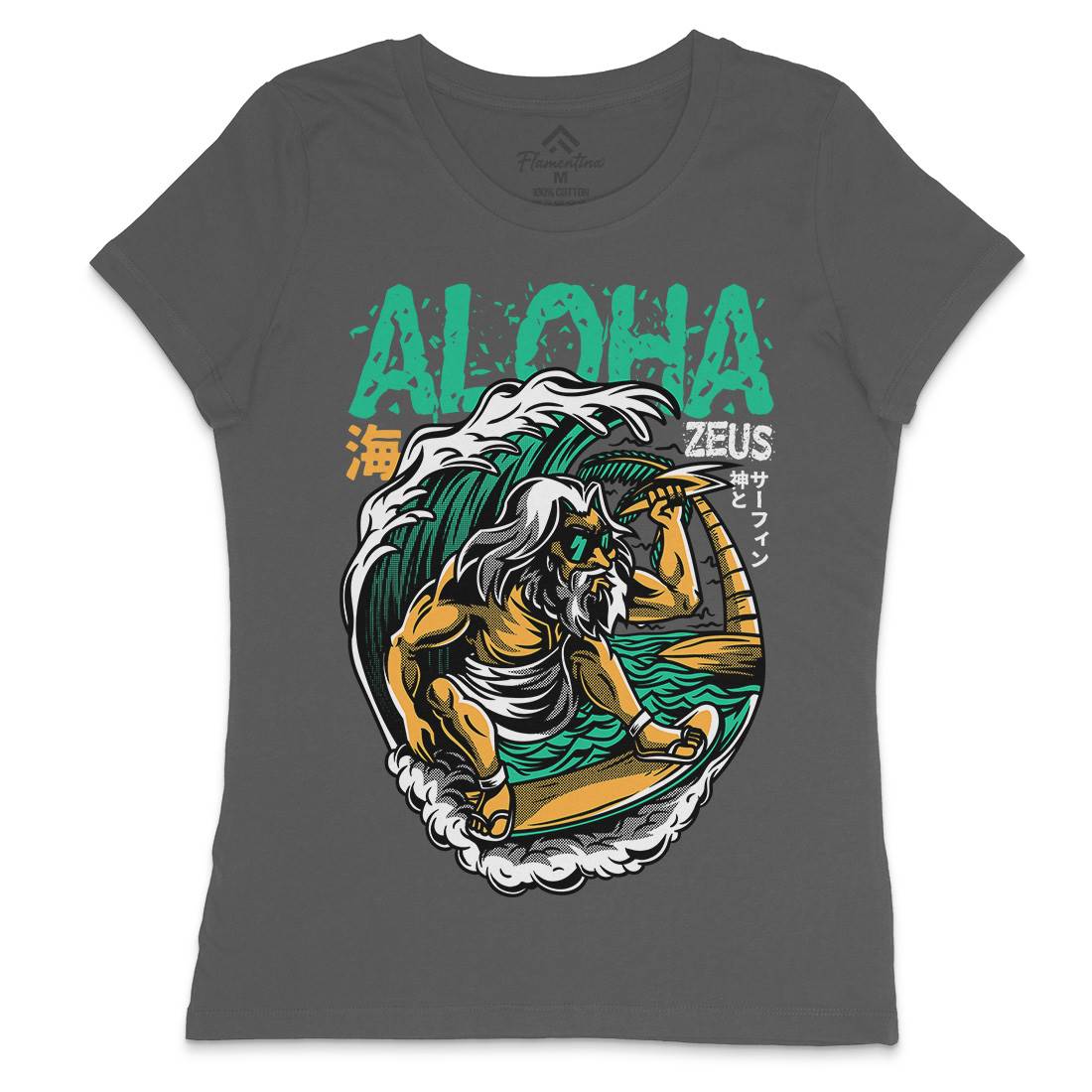 Aloha Zeus Womens Crew Neck T-Shirt Surf D703