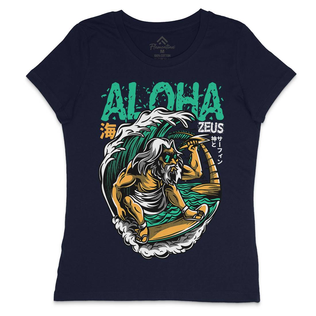 Aloha Zeus Womens Crew Neck T-Shirt Surf D703
