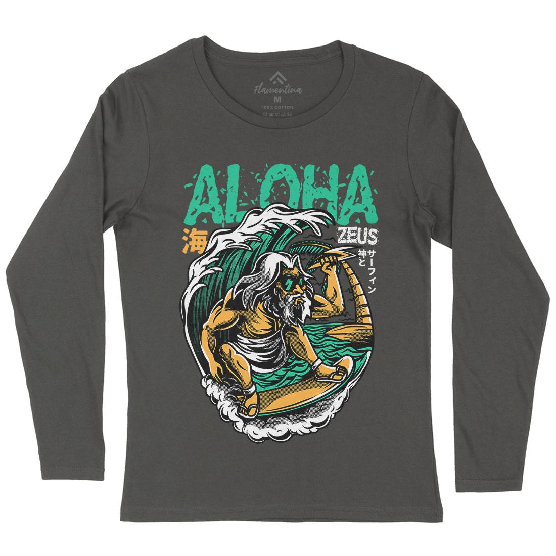 Aloha Zeus Womens Long Sleeve T-Shirt Surf D703
