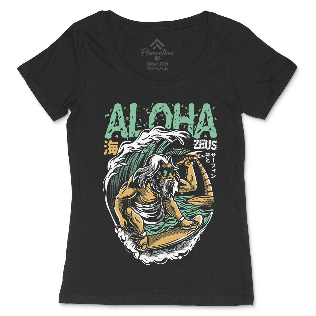 Aloha Zeus Womens Scoop Neck T-Shirt Surf D703