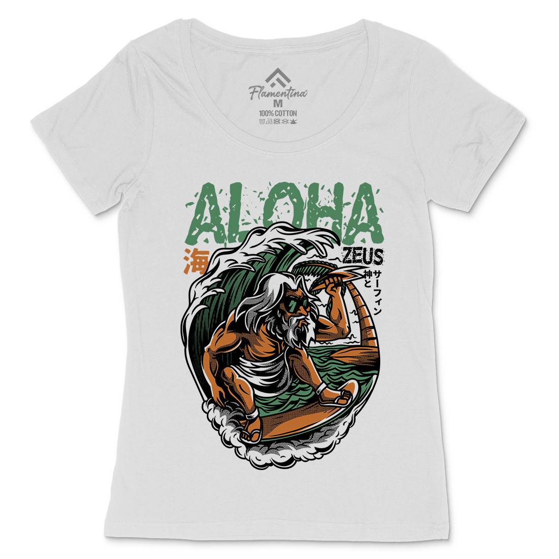 Aloha Zeus Womens Scoop Neck T-Shirt Surf D703