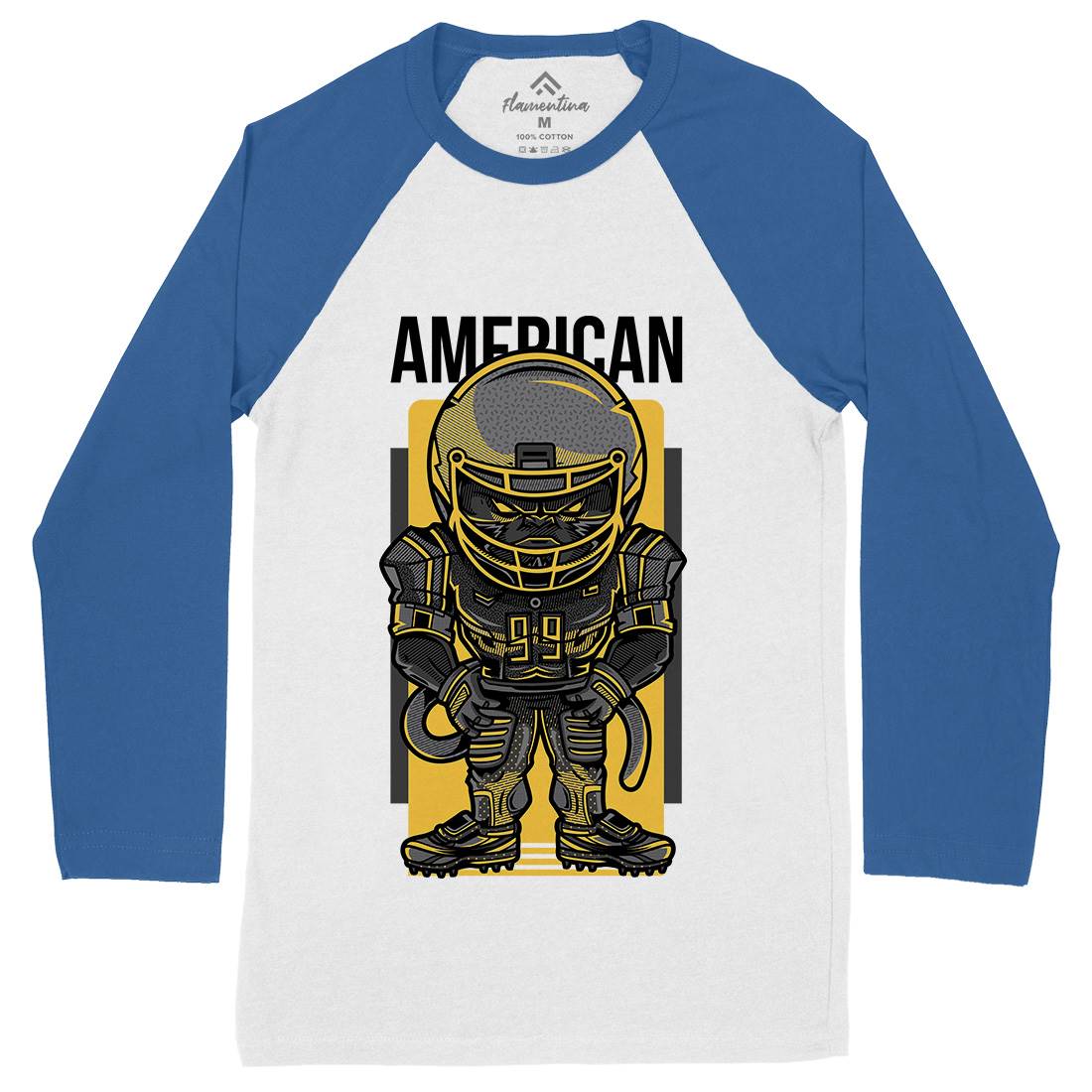 American Football Mens Long Sleeve Baseball T-Shirt Sport D704