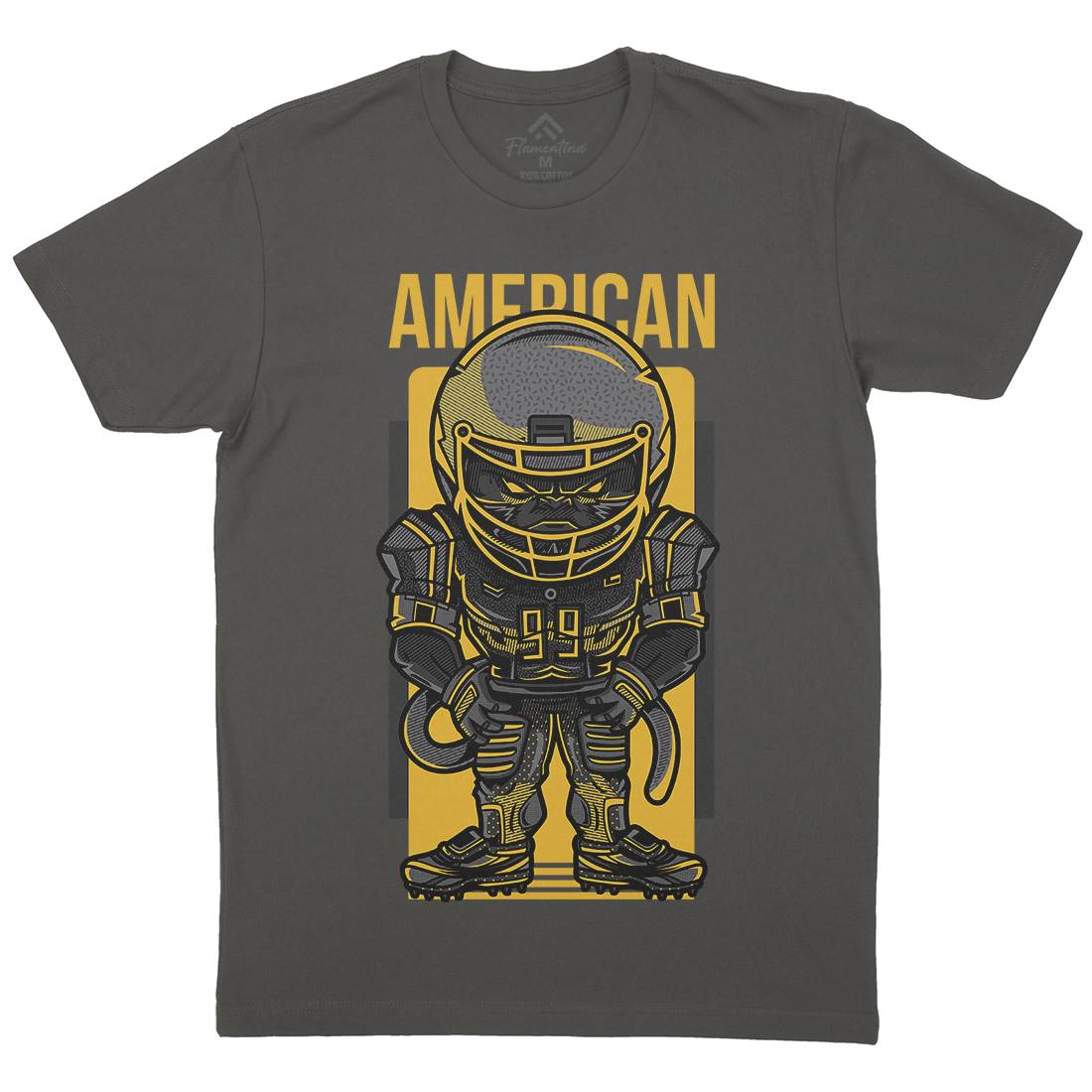 American Football Mens Organic Crew Neck T-Shirt Sport D704