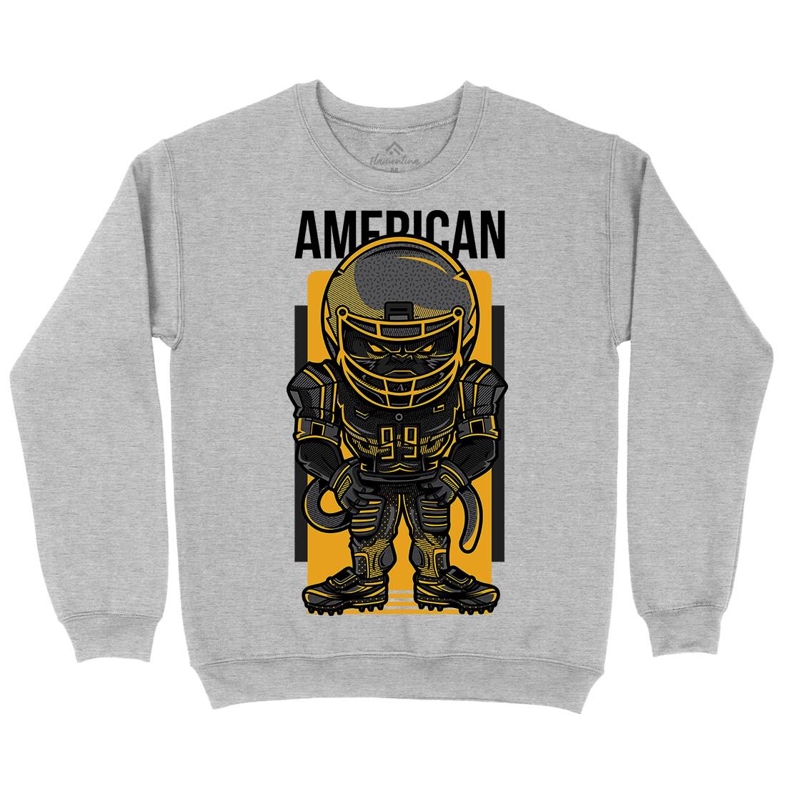 American Football Mens Crew Neck Sweatshirt Sport D704