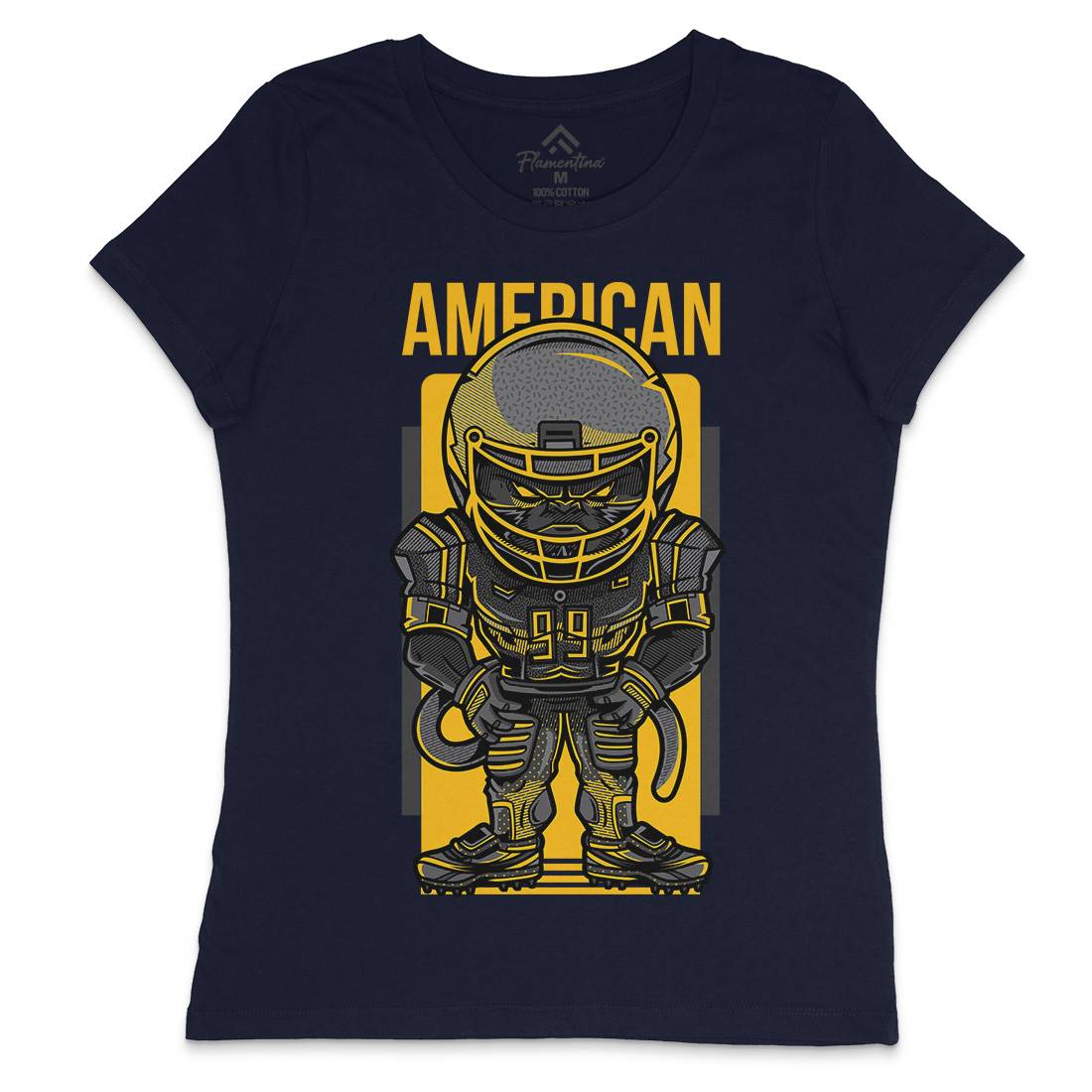 American Football Womens Crew Neck T-Shirt Sport D704