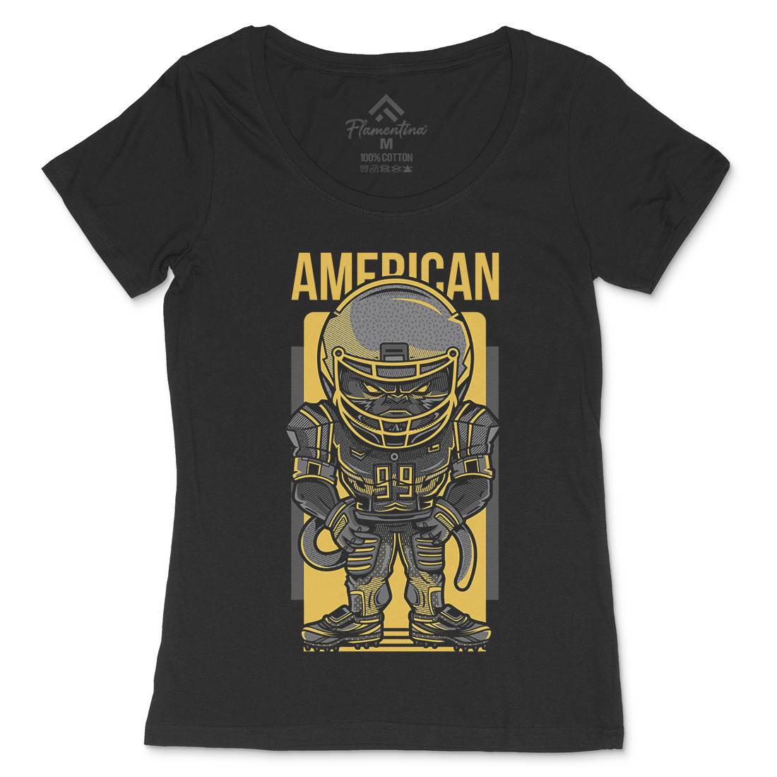 American Football Womens Scoop Neck T-Shirt Sport D704