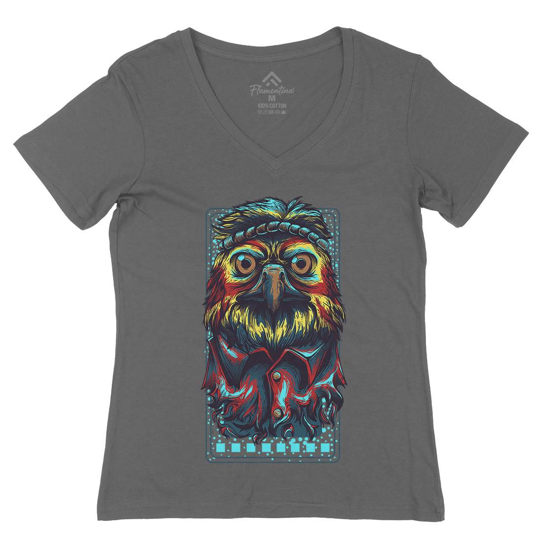 Angel Eagle Womens Organic V-Neck T-Shirt Animals D705