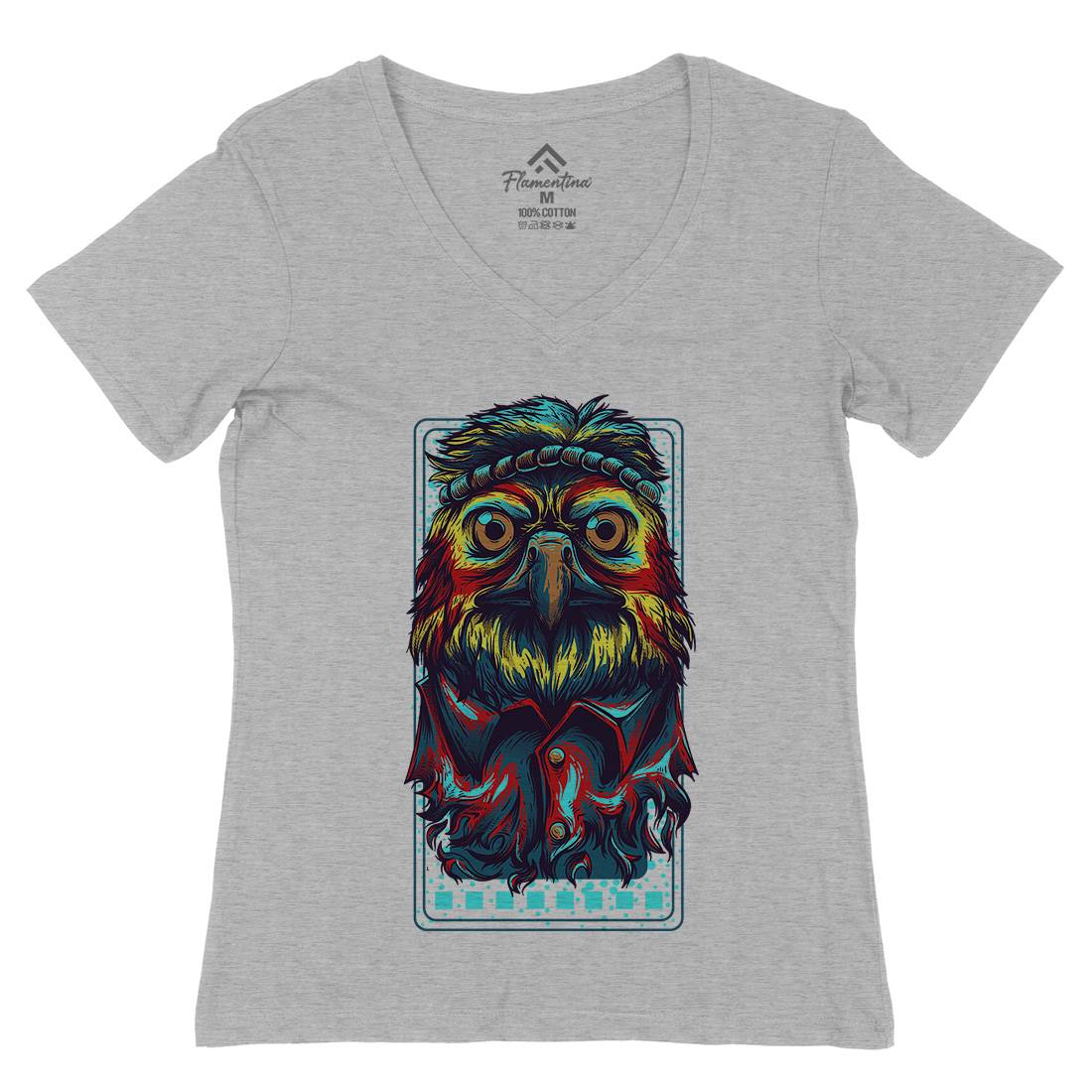 Angel Eagle Womens Organic V-Neck T-Shirt Animals D705