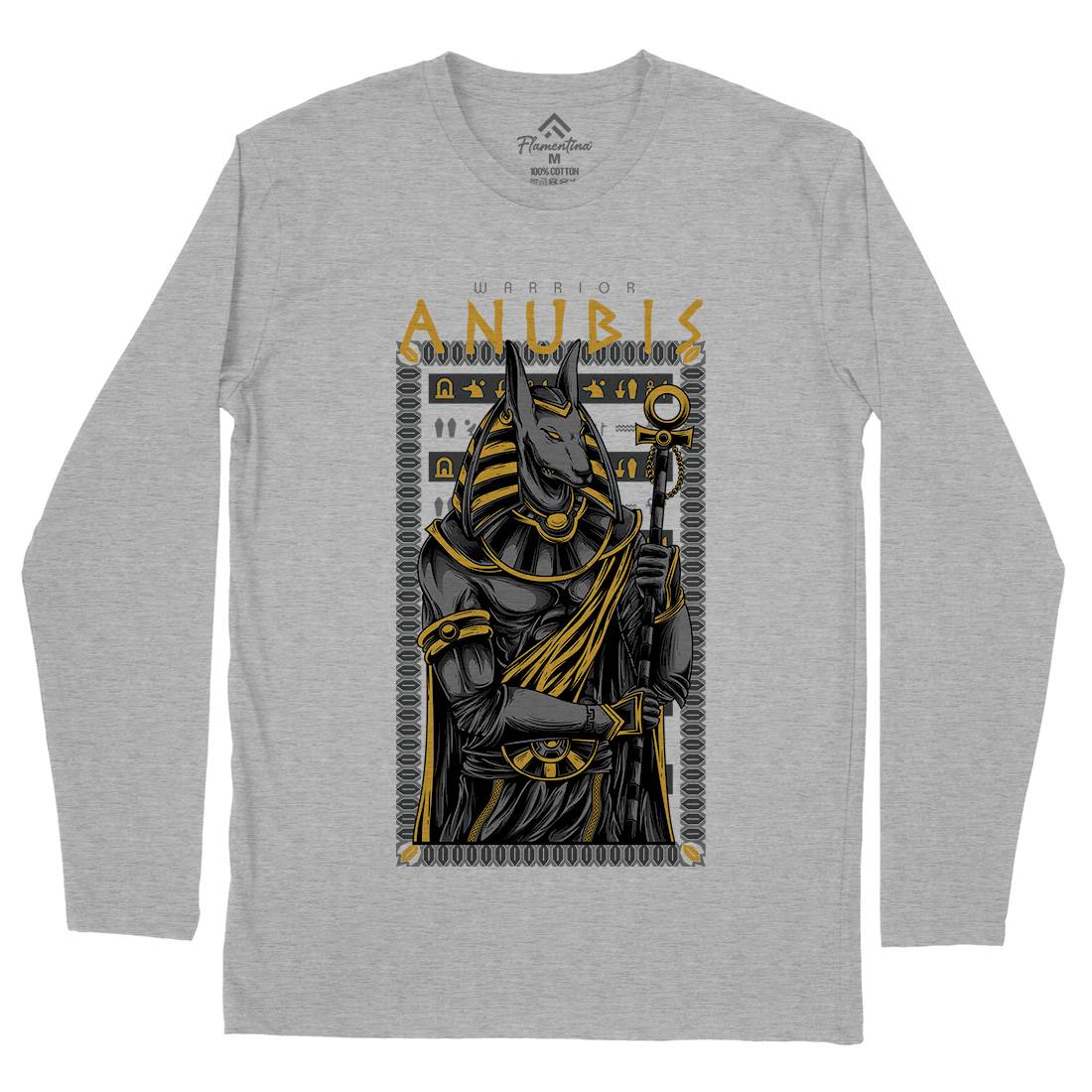 Anubis God Mens Long Sleeve T-Shirt Warriors D706