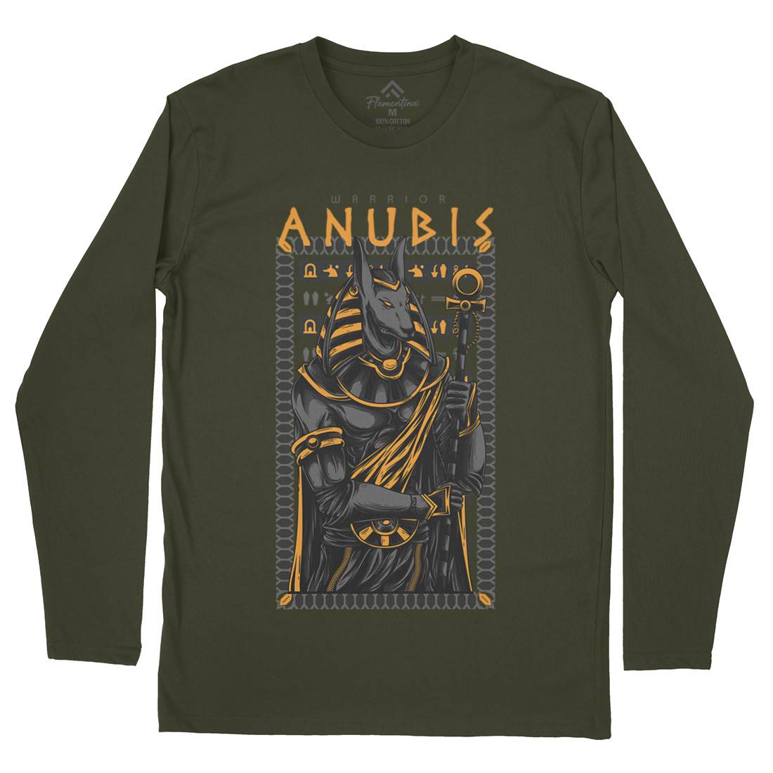 Anubis God Mens Long Sleeve T-Shirt Warriors D706