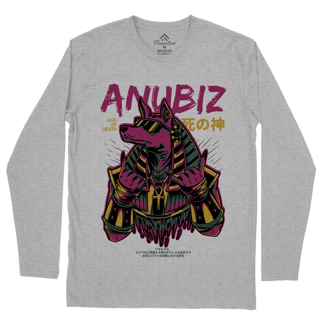 Anubis Hipster Mens Long Sleeve T-Shirt Warriors D707