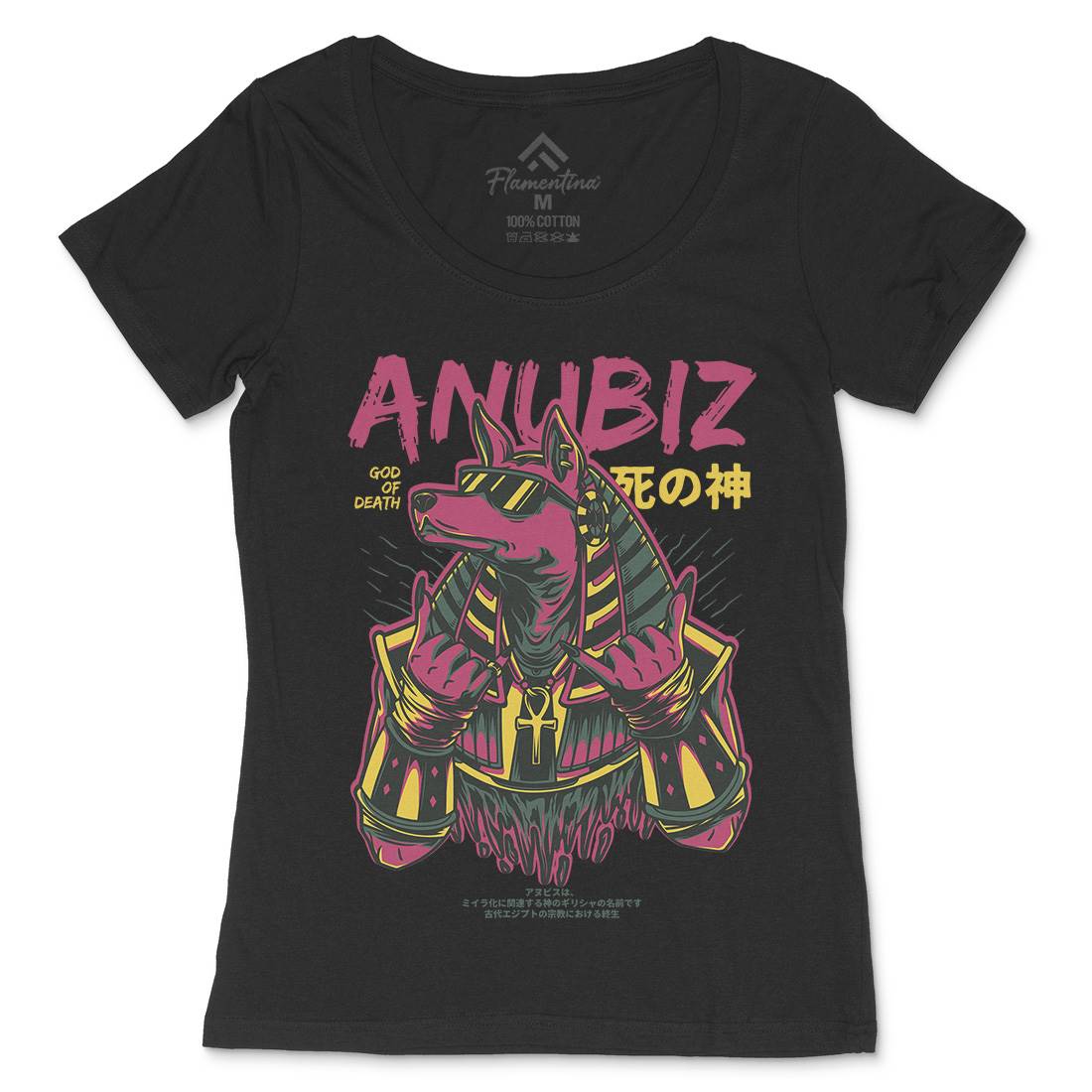 Anubis Hipster Womens Scoop Neck T-Shirt Warriors D707