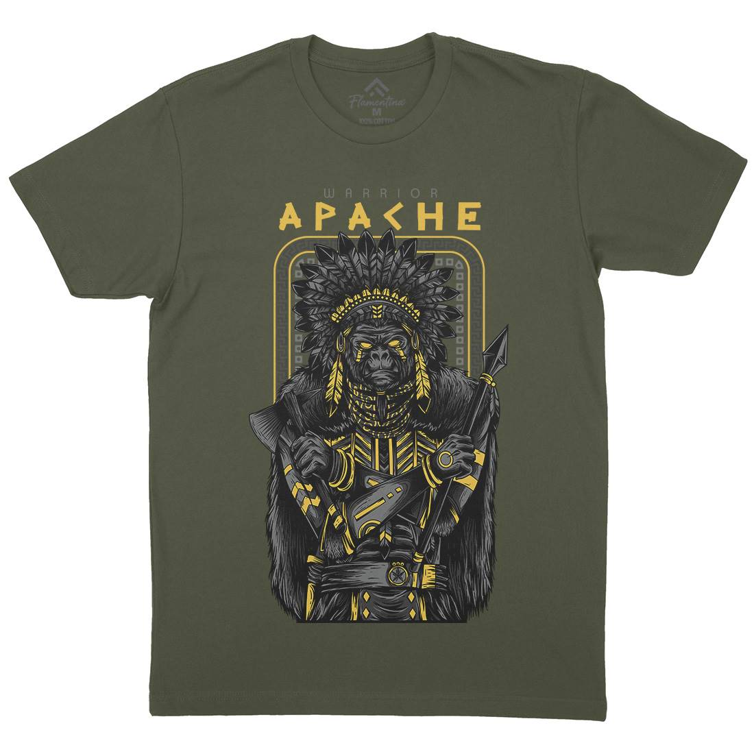 Apache Mens Organic Crew Neck T-Shirt Warriors D708
