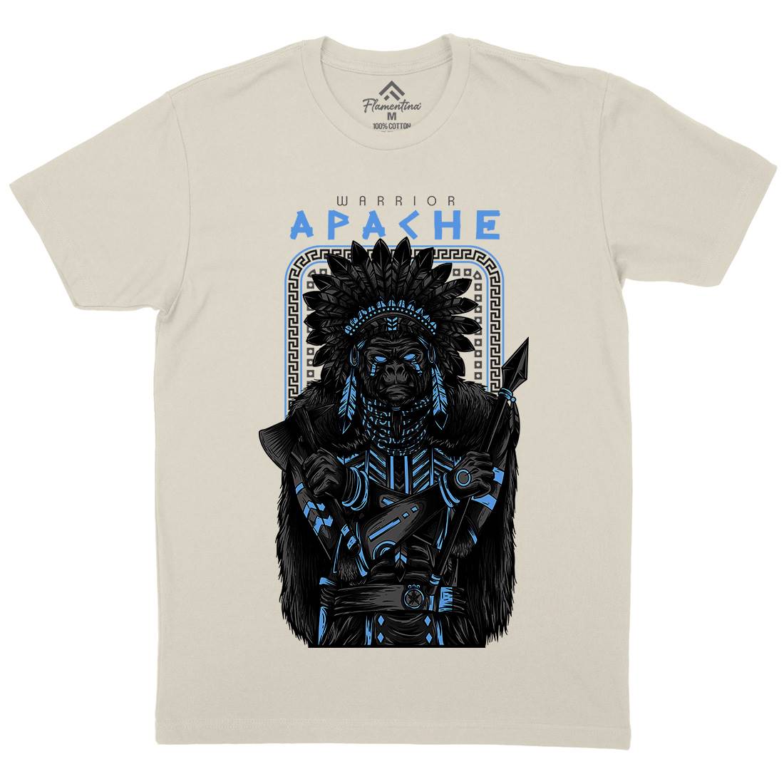 Apache Mens Organic Crew Neck T-Shirt Warriors D708